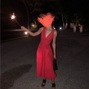 Saloni Button Down Midi Dress